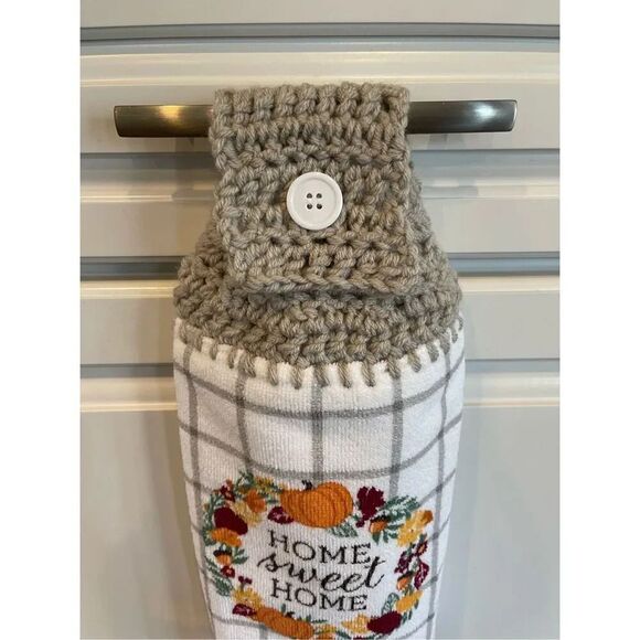 Crochet Top Kitchen Towel- Home Sweet Home - Picture 2 of 2